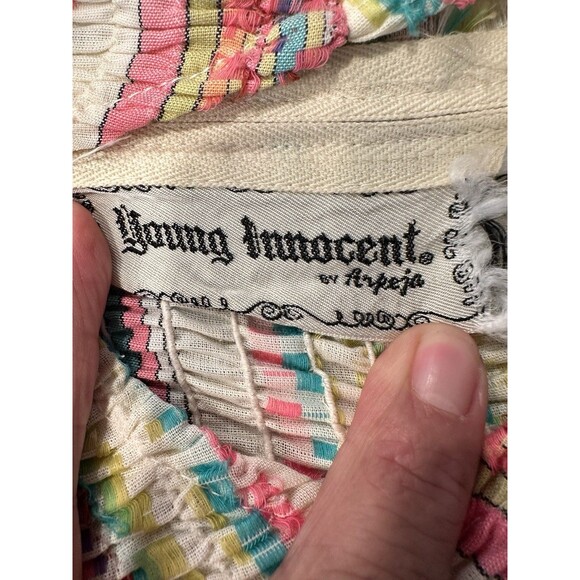 Vtg YOUNG INNOCENT Arpeja Victorian  Puffy S Preach  Prairie Cottagecore Maxi XS - Picture 7 of 15